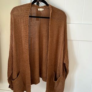 Oversized Brown Chunky Knit Cadigan w/ pockets